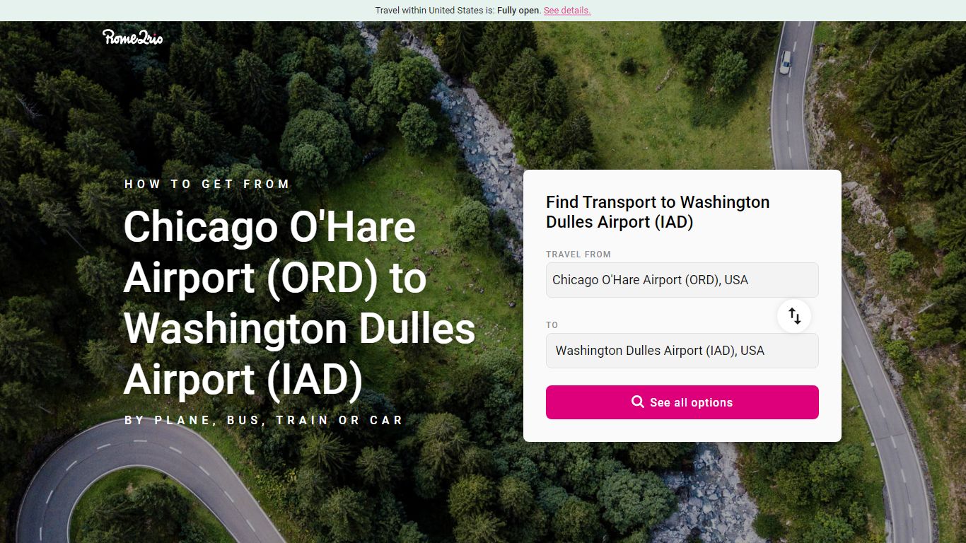 Chicago O'Hare Airport (ORD) to Washington Dulles Airport (IAD) - 7 ...